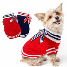 Load image into Gallery viewer, Knitted sweater with bowtie