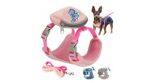 La Rue St 3-in1 harness with leash and storage pouch